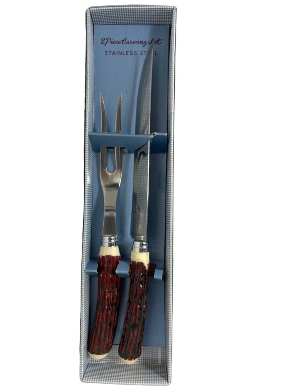 Arnart Stainless Carving Set 12” Silver Faux Bone